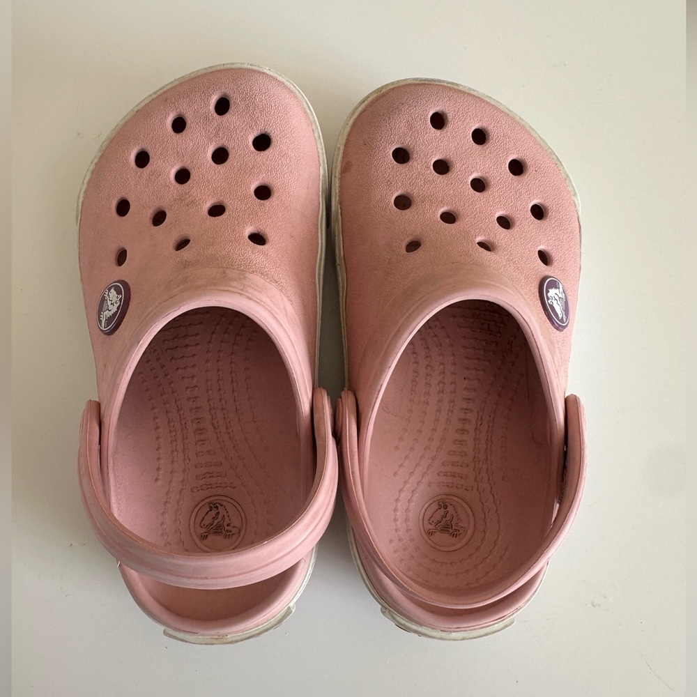 Toddler girl pink crocs 8c